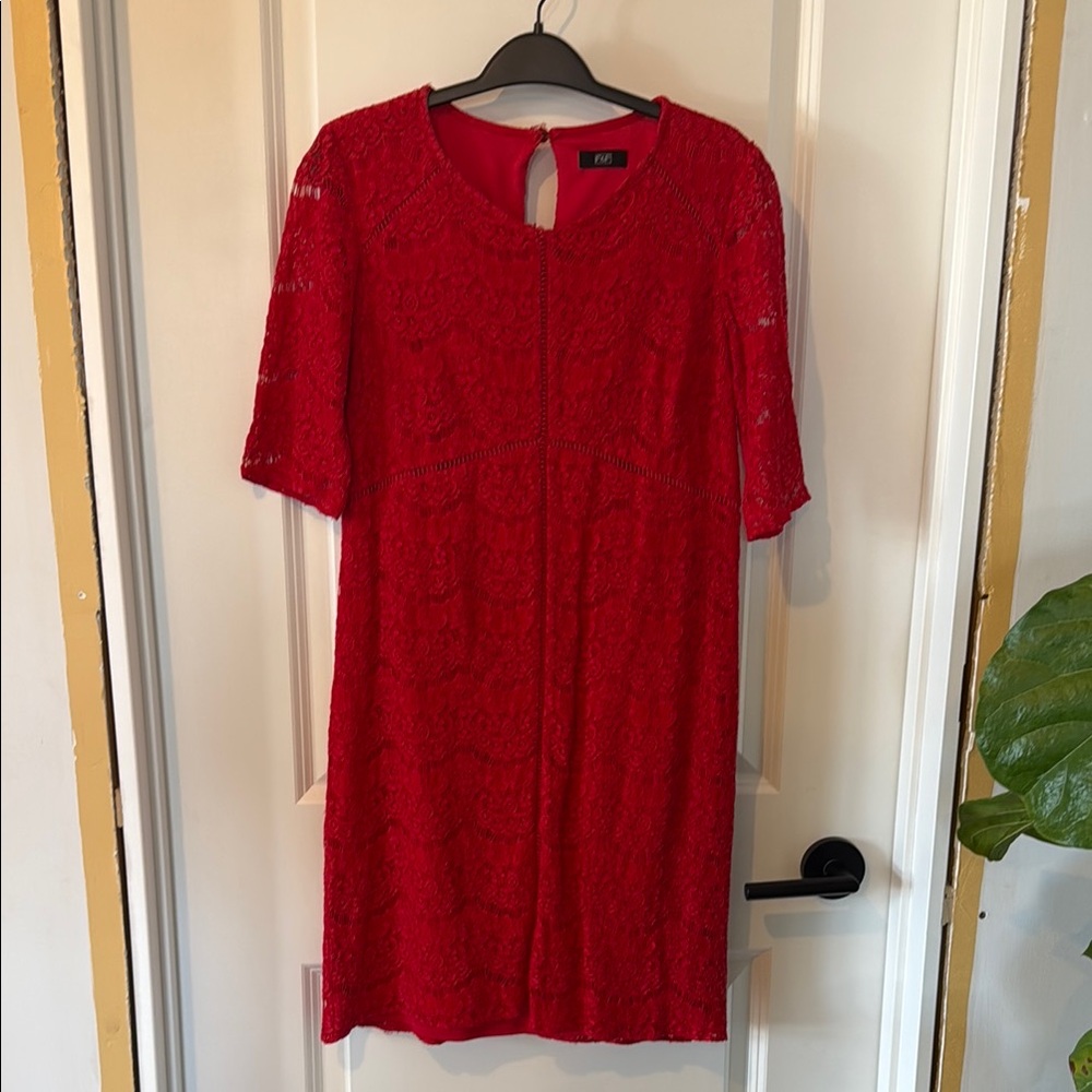 Elegant Red Lace Dress